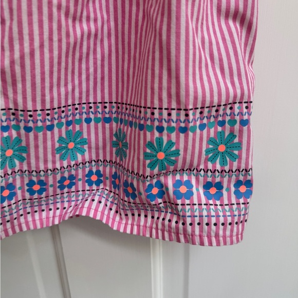 Healthtex 2T Girls Pink Striped Short Sleeve Blouse with Floral Design - Picture 2 of 5